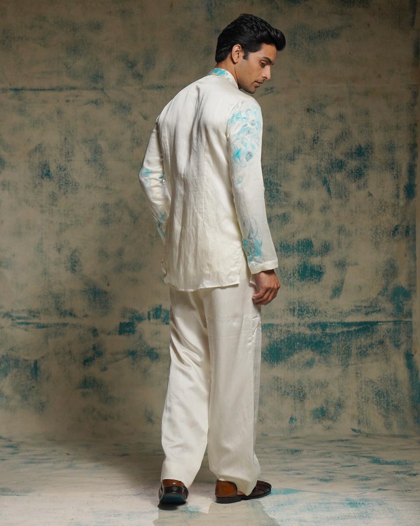 IVORY MARBLE DYED KURTA SET