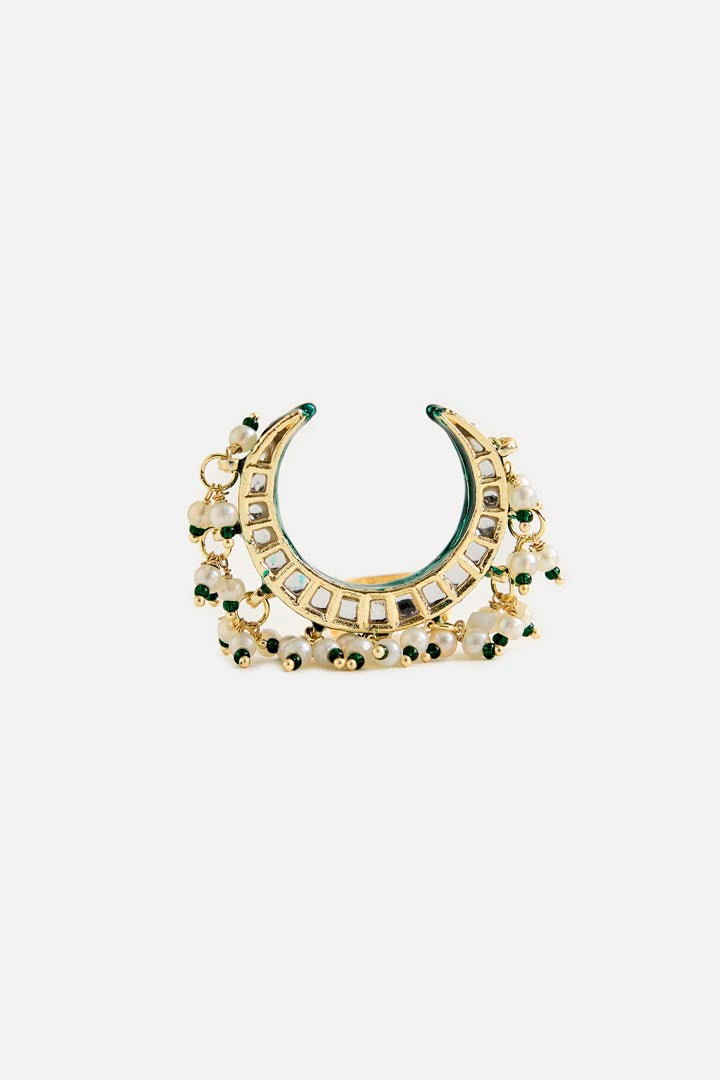 Crescent Kundan Statement Ring