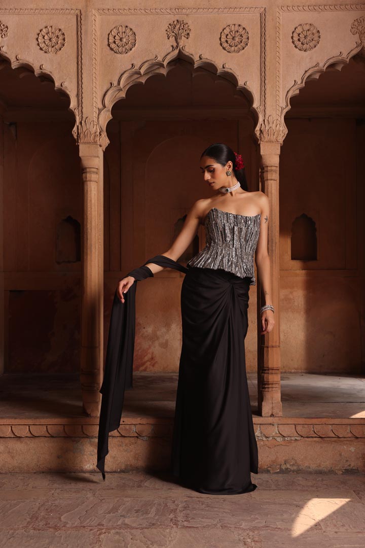 Black beauty drape saree