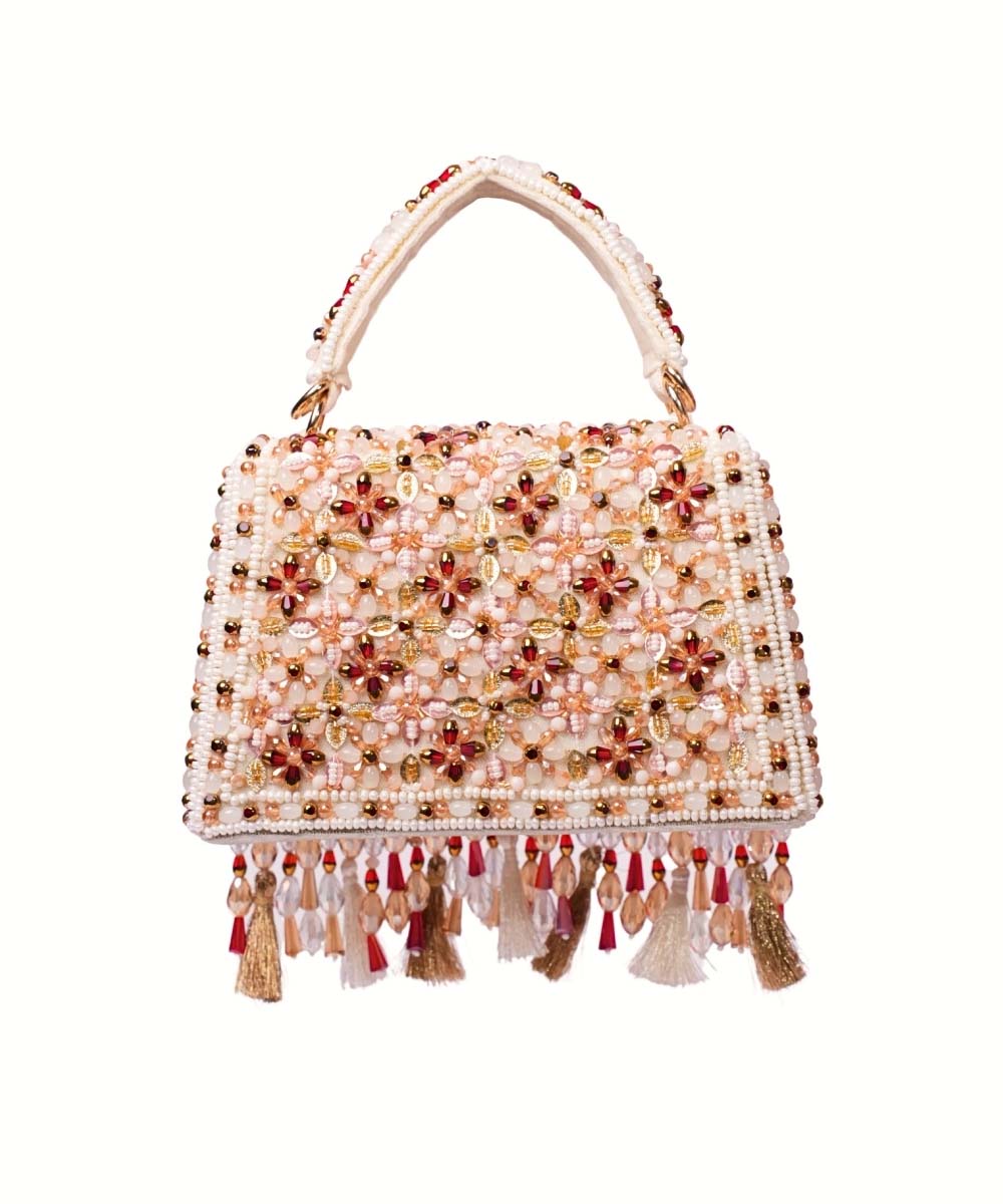 Elara Multi Color Suede Embellished Box Bag