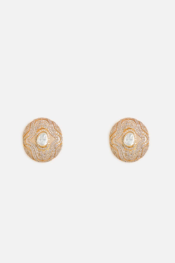 Floral Kundan Stud Earrings