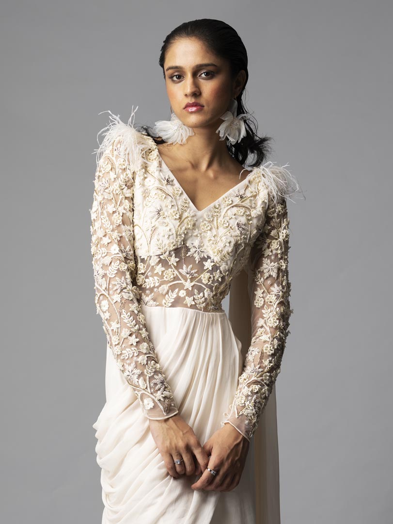 Ivory Eirene Saree Gown