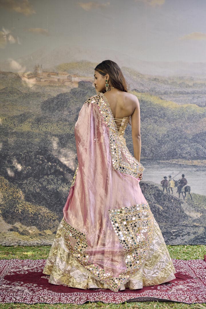 Sunehri Roshan Mirror Lehenga Set
