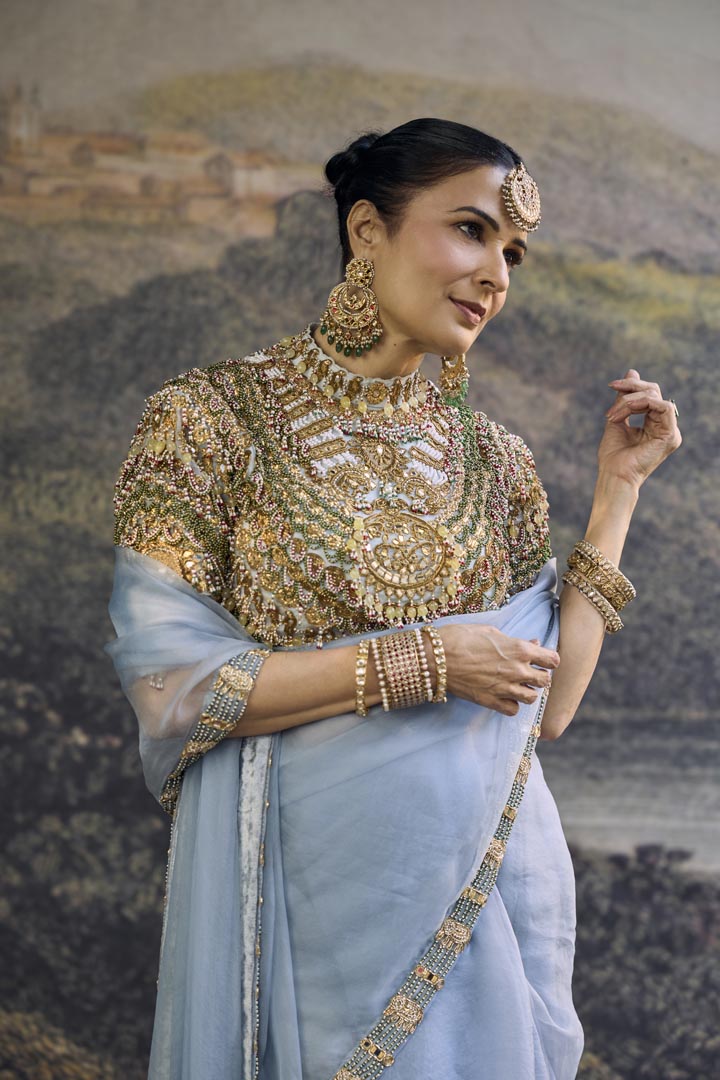 NEELAMBARI SAREE SET