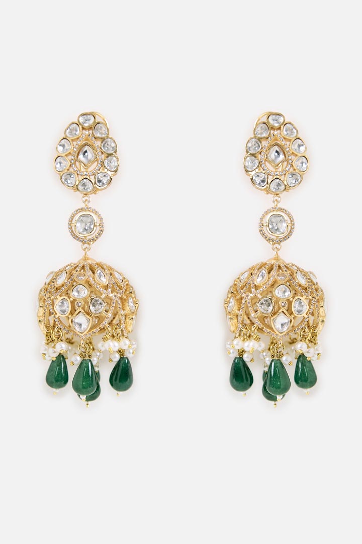 Emerald Green Drop Statement Earrings