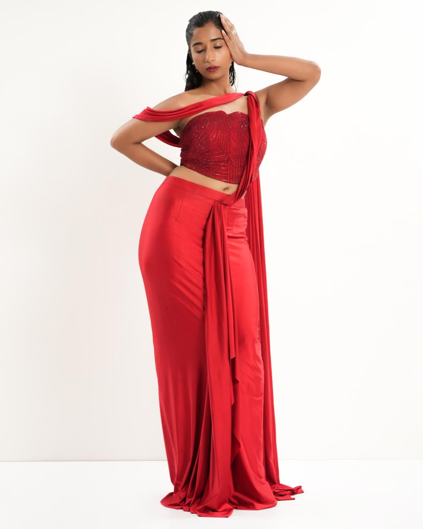 Red Glare Saree