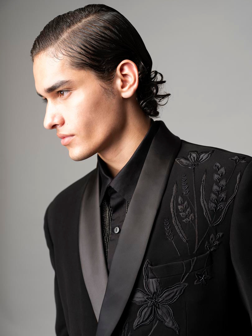 Florae embroidered double breasted blazer set