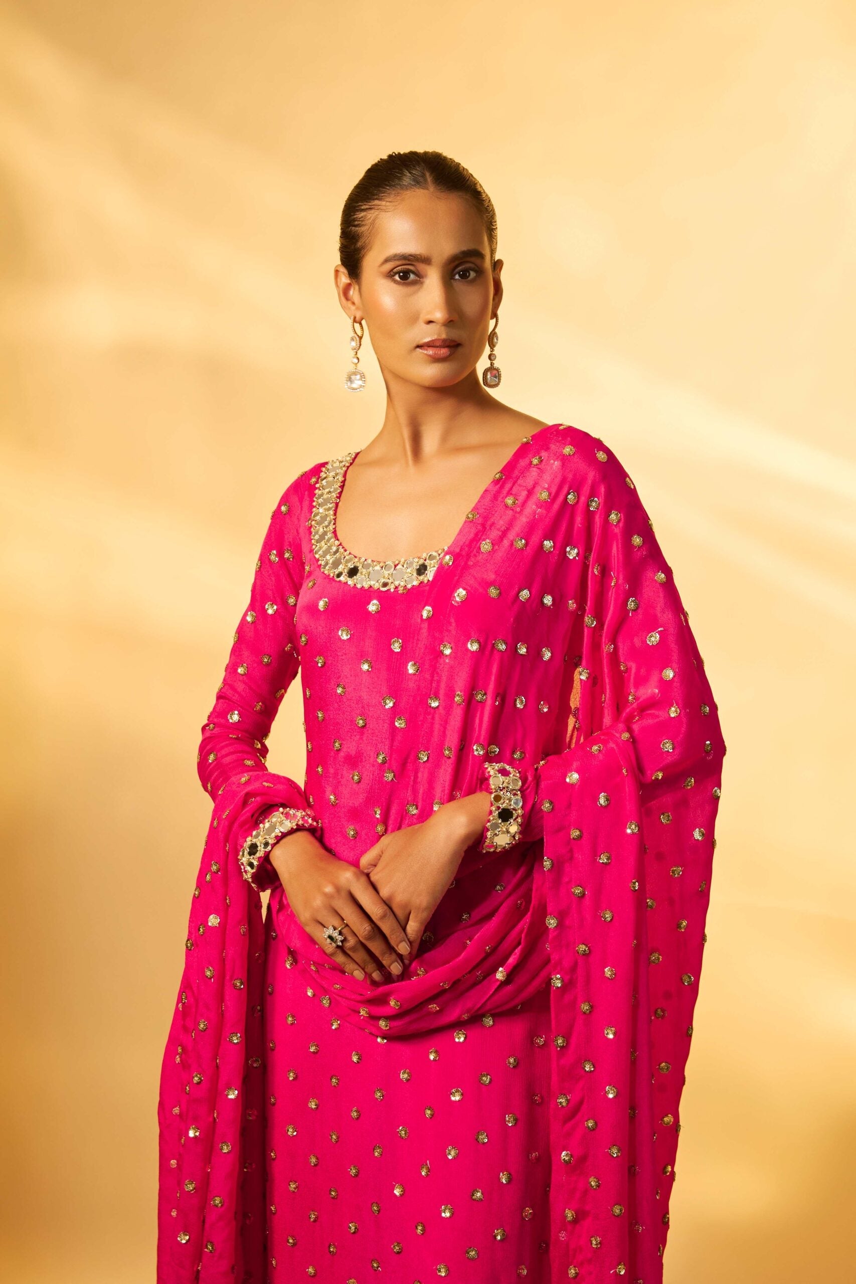 PINK SEQUINS SUIT SET