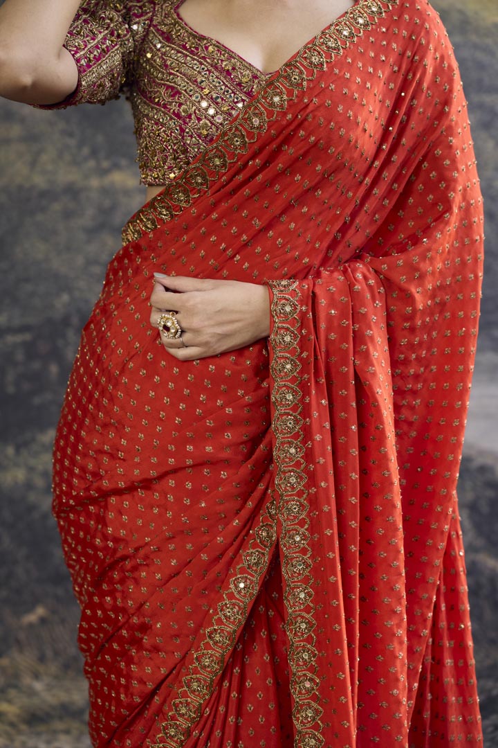 Surahi Rang Handloom Saree Set