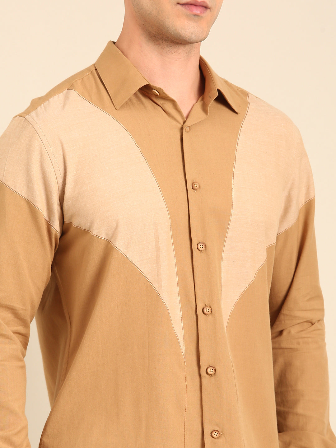 Beige-Khaki Malai Cotton Shirt