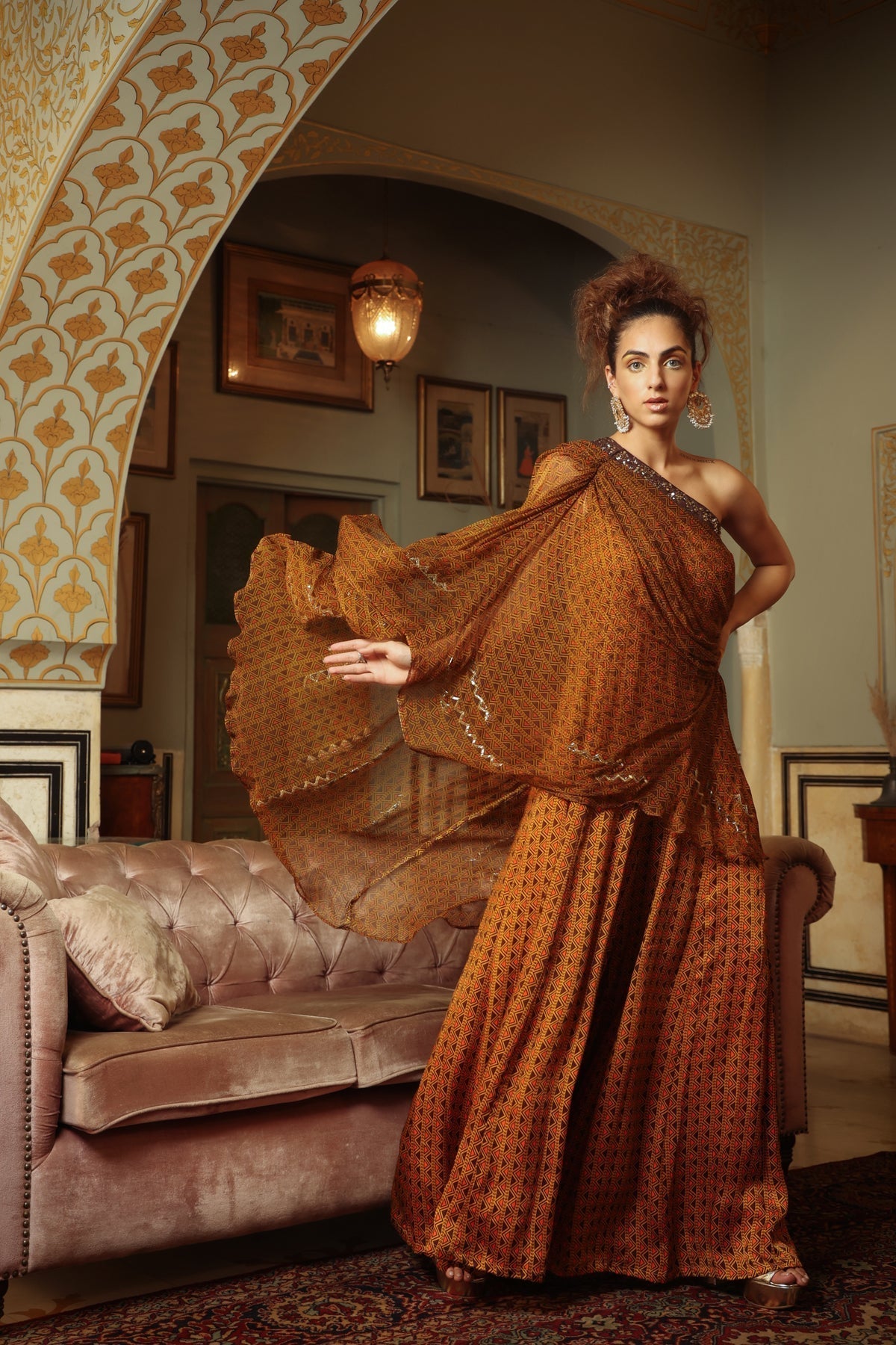 Image of Dilruba trevron dhaani  toga jumpsuit