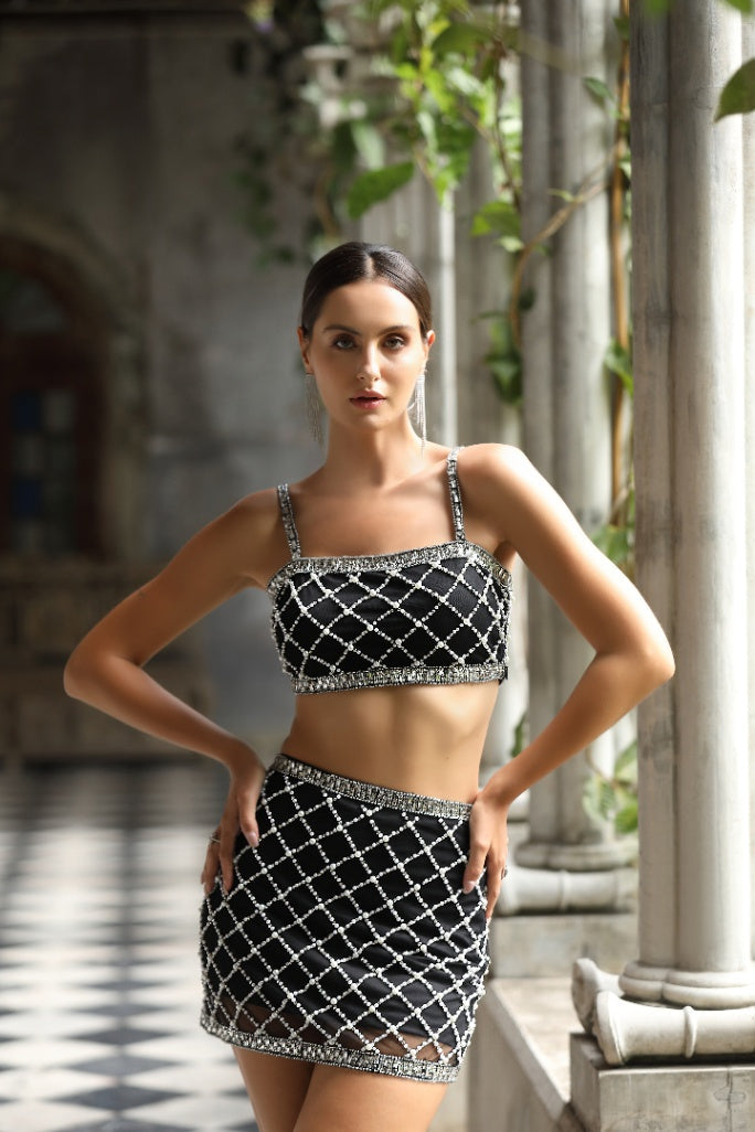 SERAPHINA CRYSTAL EMBELLISHED TWO-PIECE GOWN