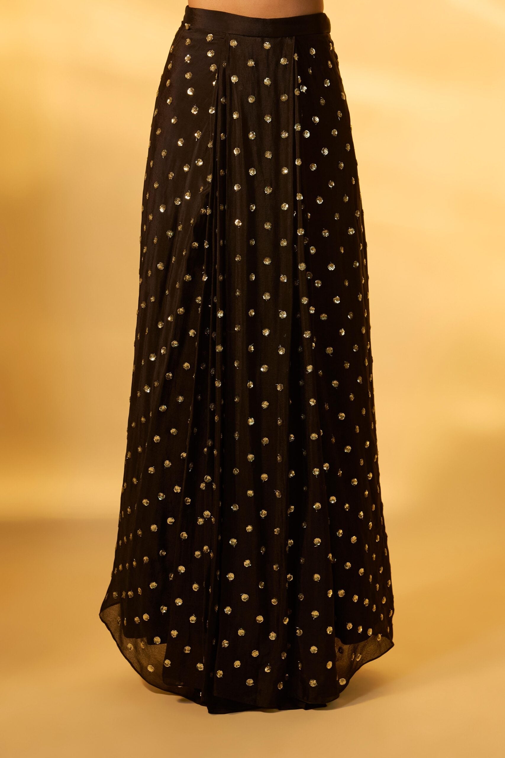 BLACK SEQUINS SKIRT SET