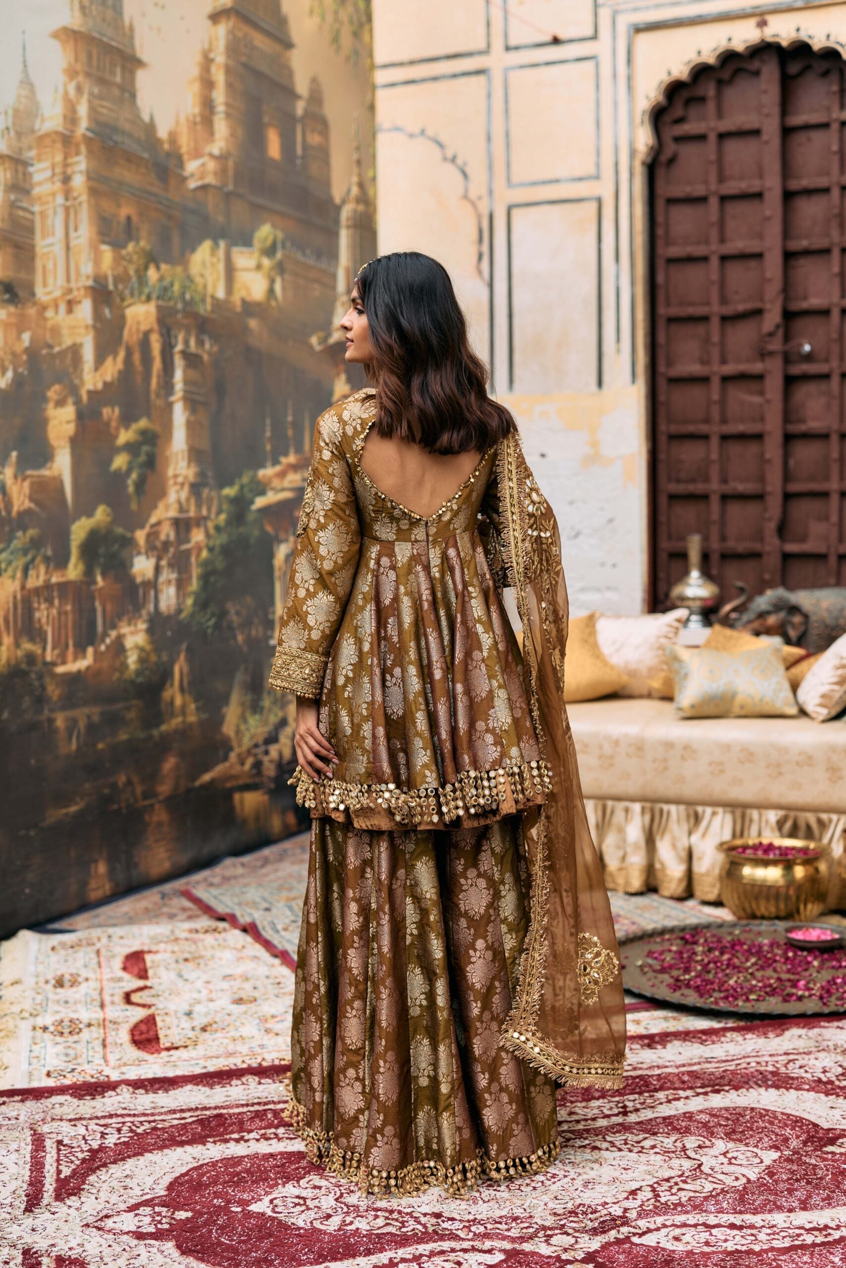 Shriphal Peplum Sharara Set