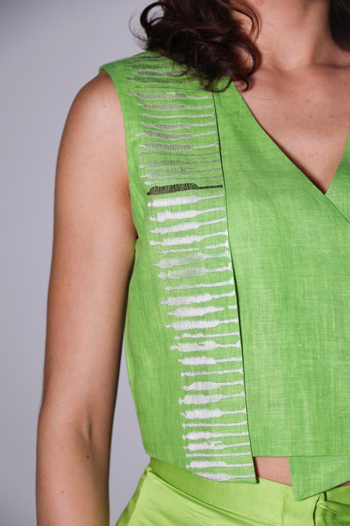line of FF waistcoat, lime