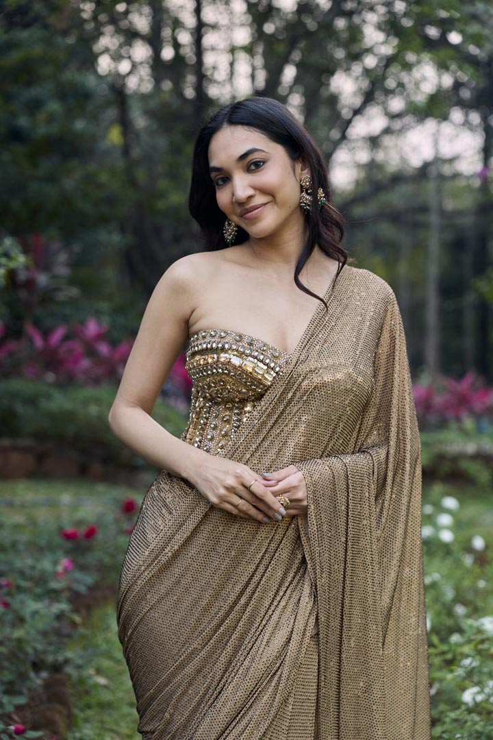 unehri Noor Crystal Saree Set