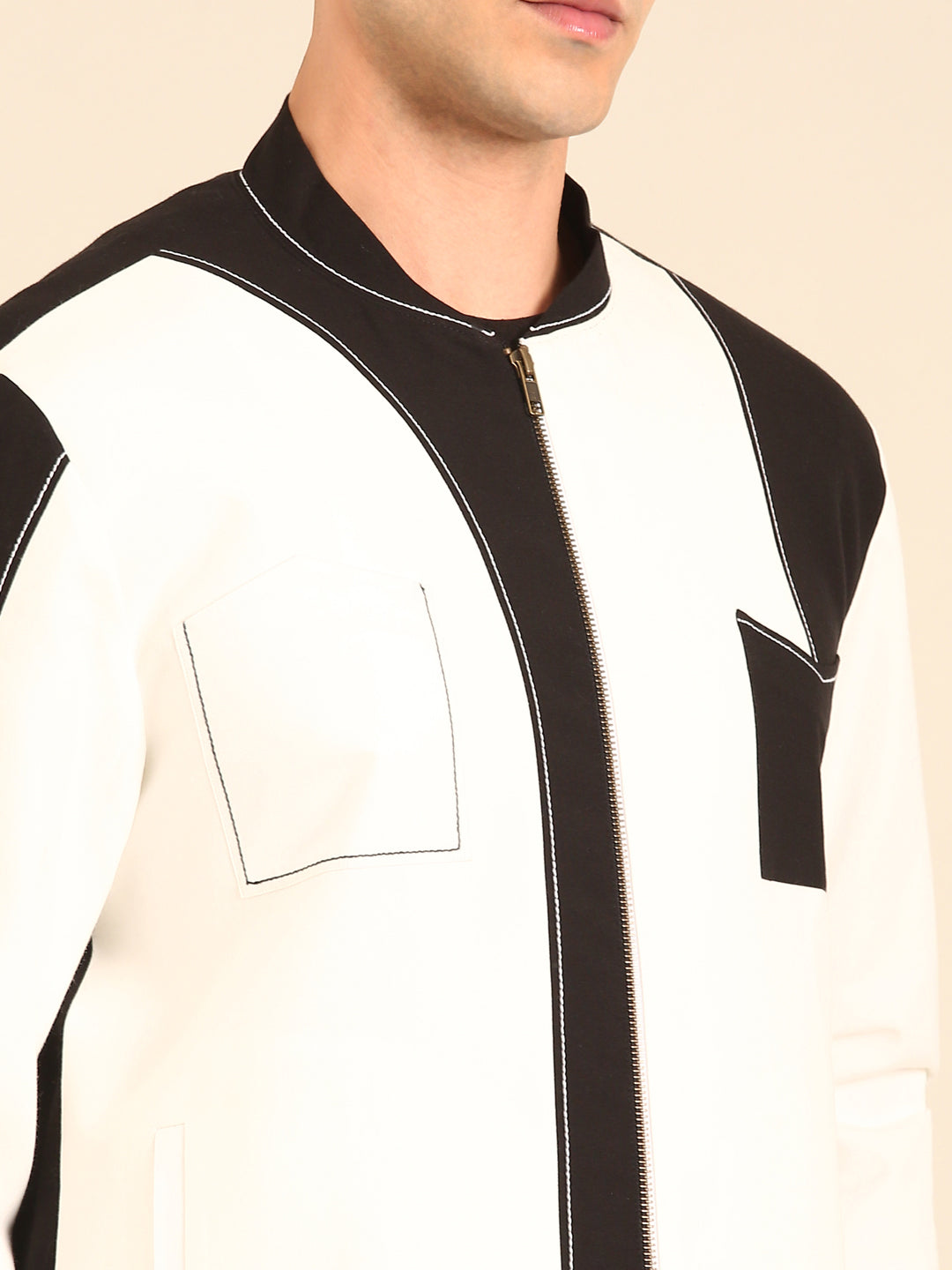 Black - White Malai Cotton Bomber Jacket