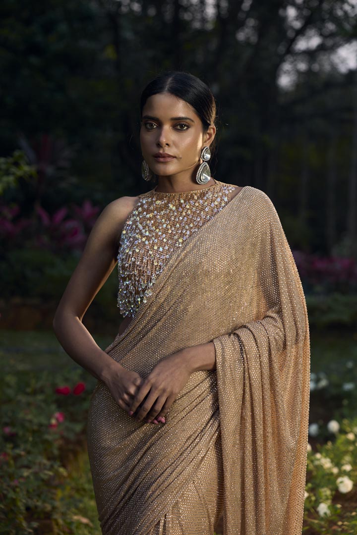 Kanak Tara Crystal Saree Set