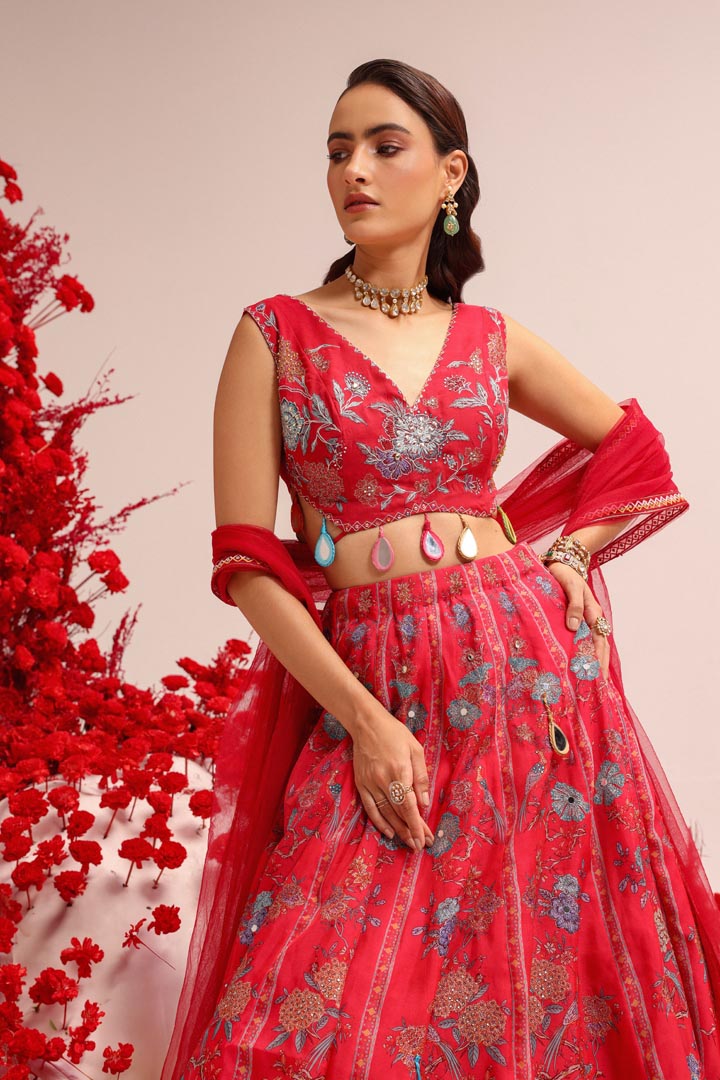 Image of Khwaish fuschia lehenga