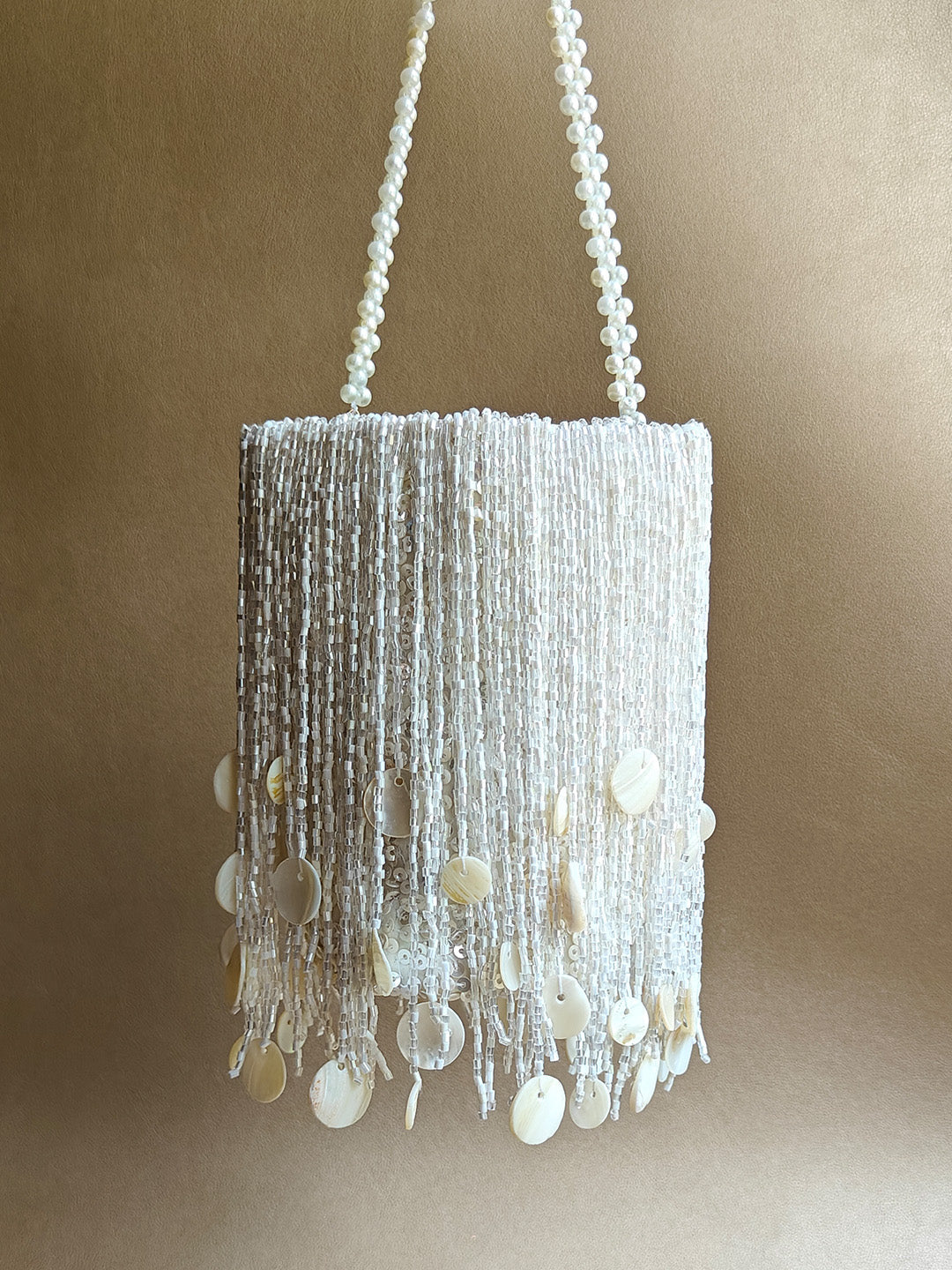 Pearl White Shimmy Bag
