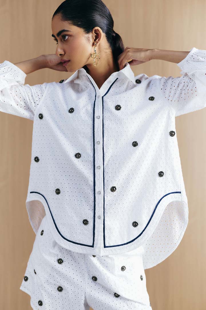 SCHIFFLI EMBELLISHED SHIRT