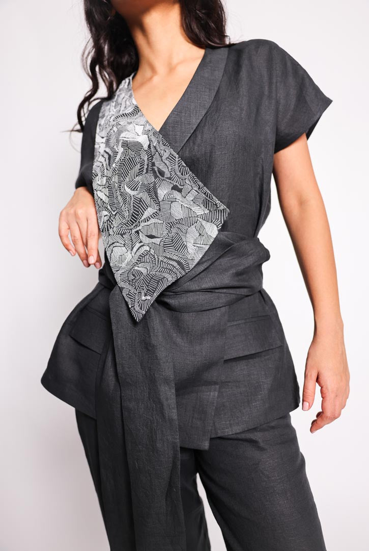 lapel co-ord, black