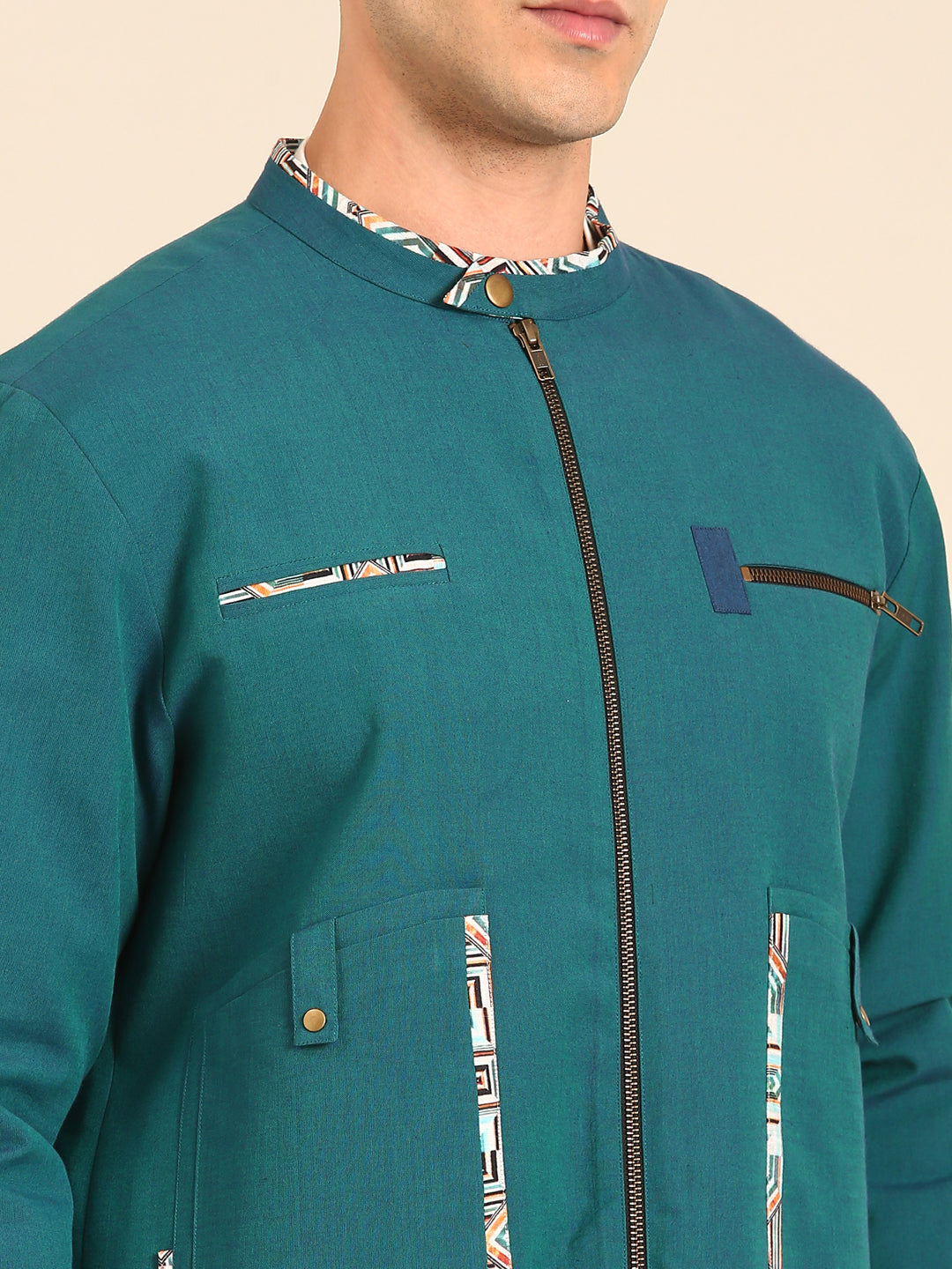 Blue Malai Cotton Bomber Jacket