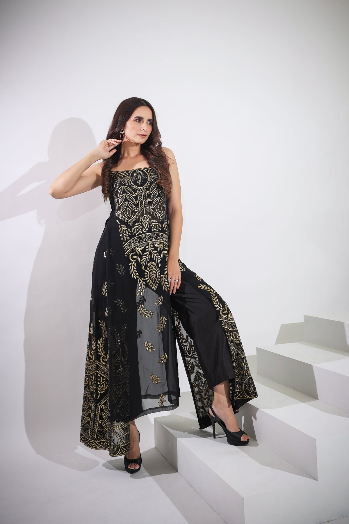 Image of Haseena kohl black co-ord set