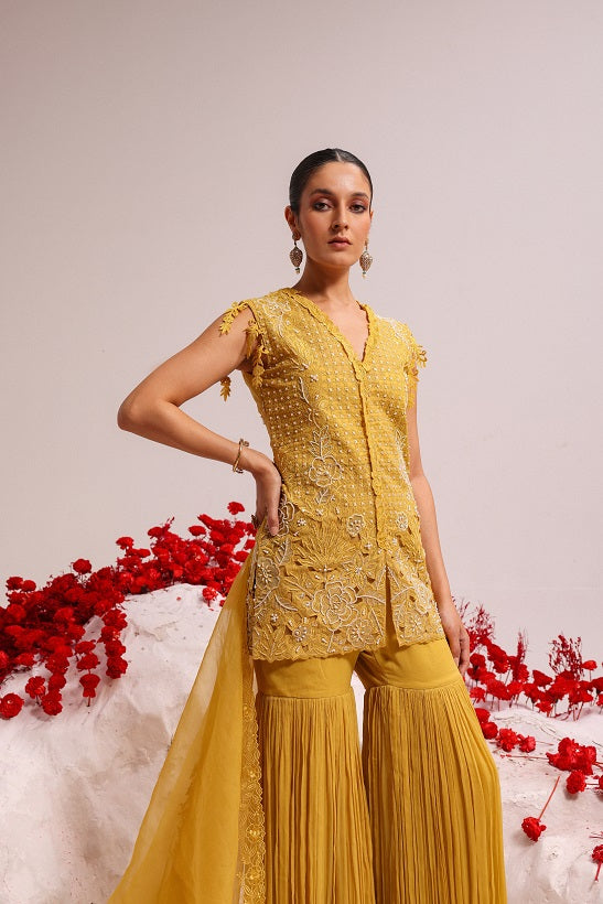 Image of Fanah yellow kurta set