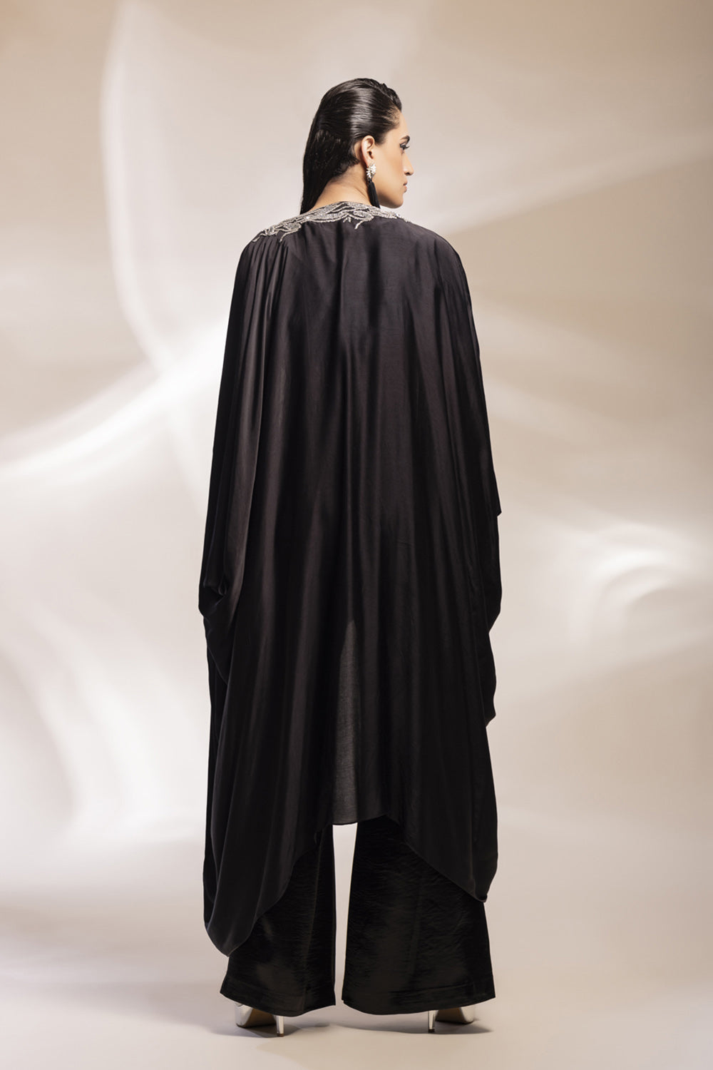 Black Satin Jumpsuit - Auraya Fashion 