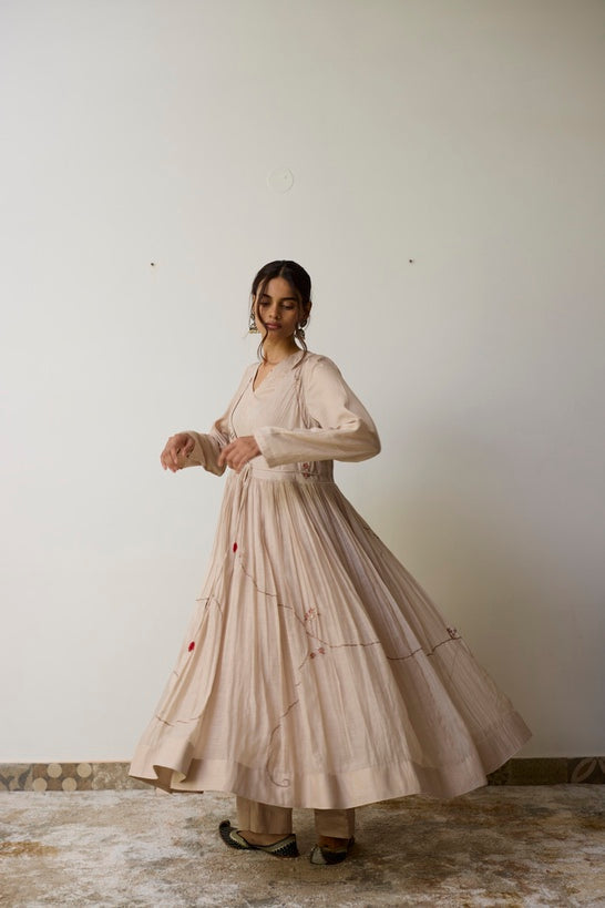 SIRA | Blush Handloom Cotton Agrakha Set