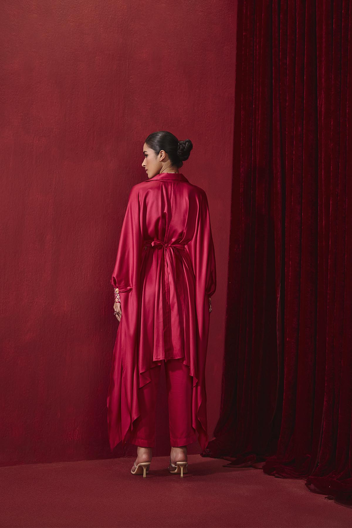 Fiza Rani Embroidered Modal Silk Oversized Shirt and Pants Set