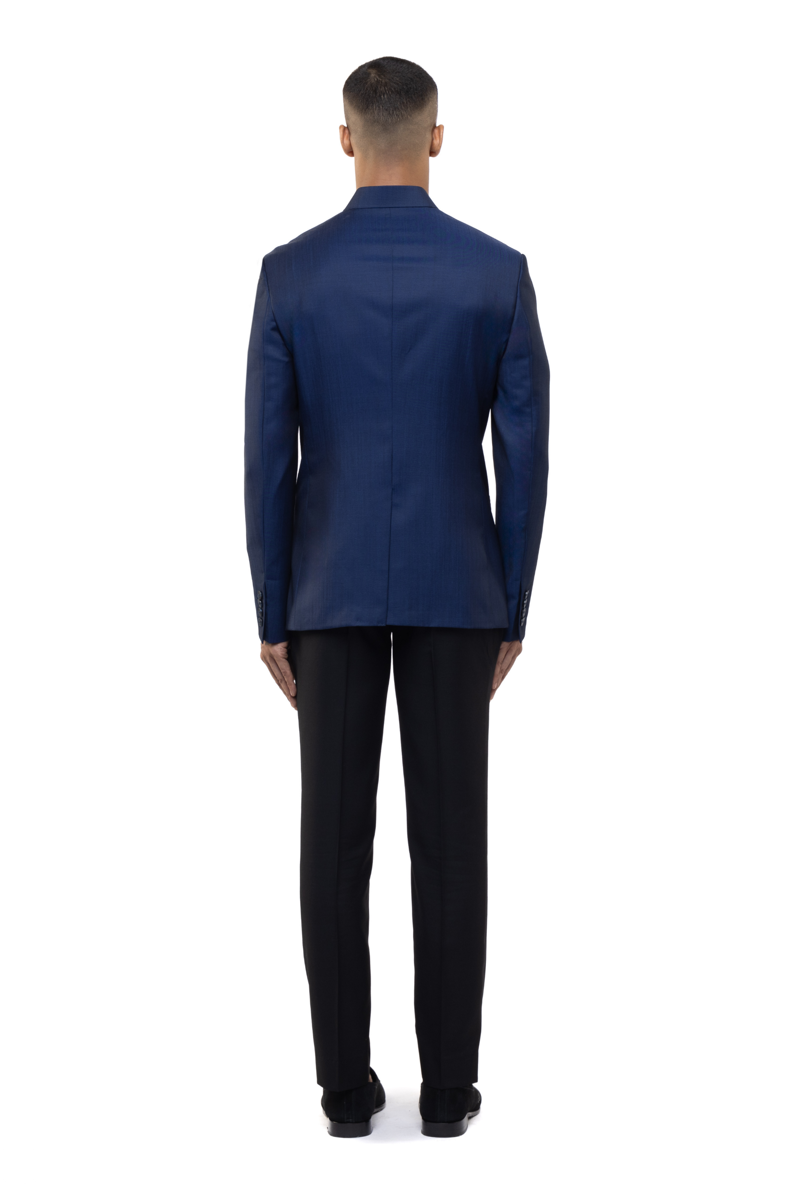 Navy Blue Worsted Wool Classic Bandhgala Set