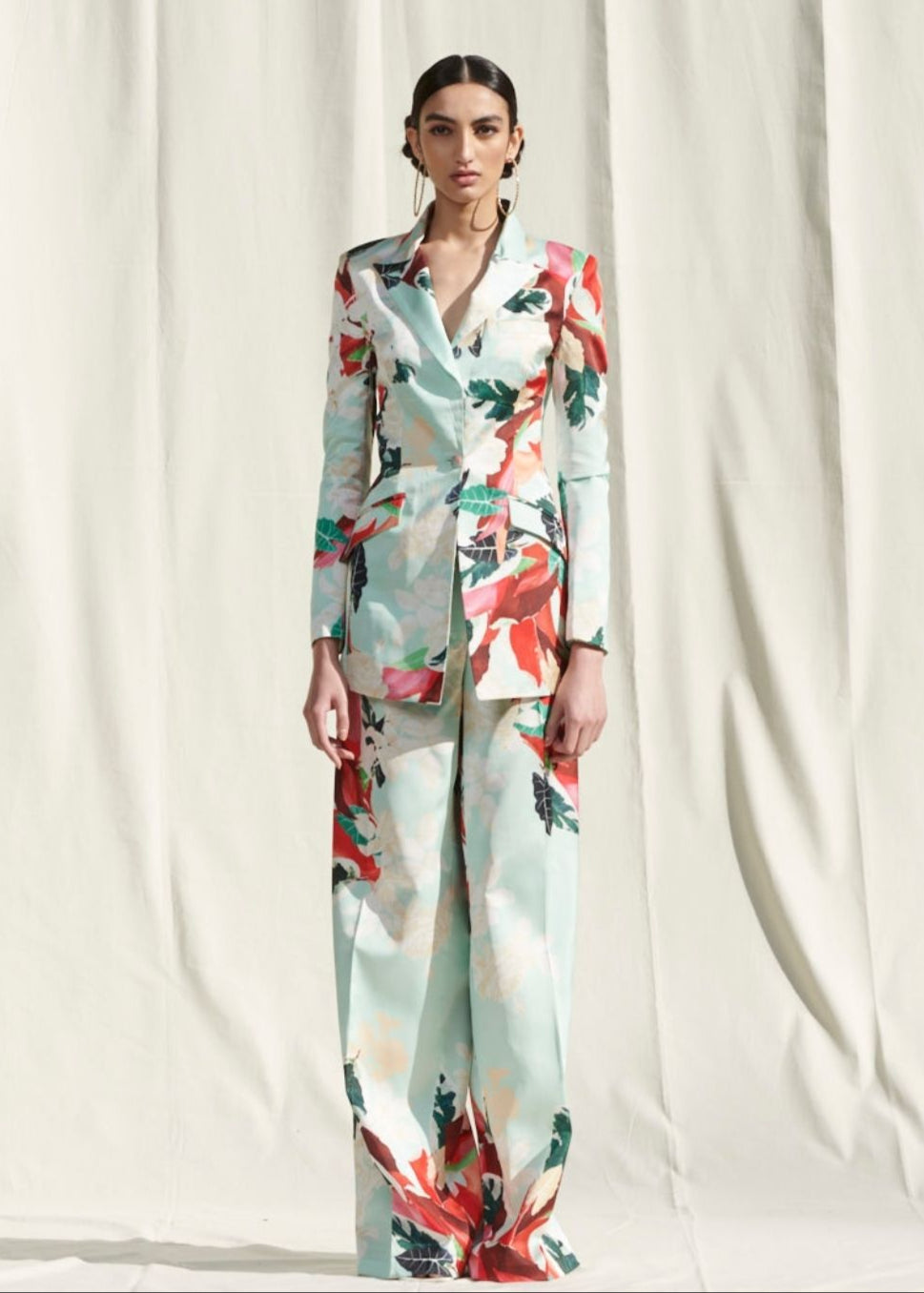 Satin Printed Pant Suit