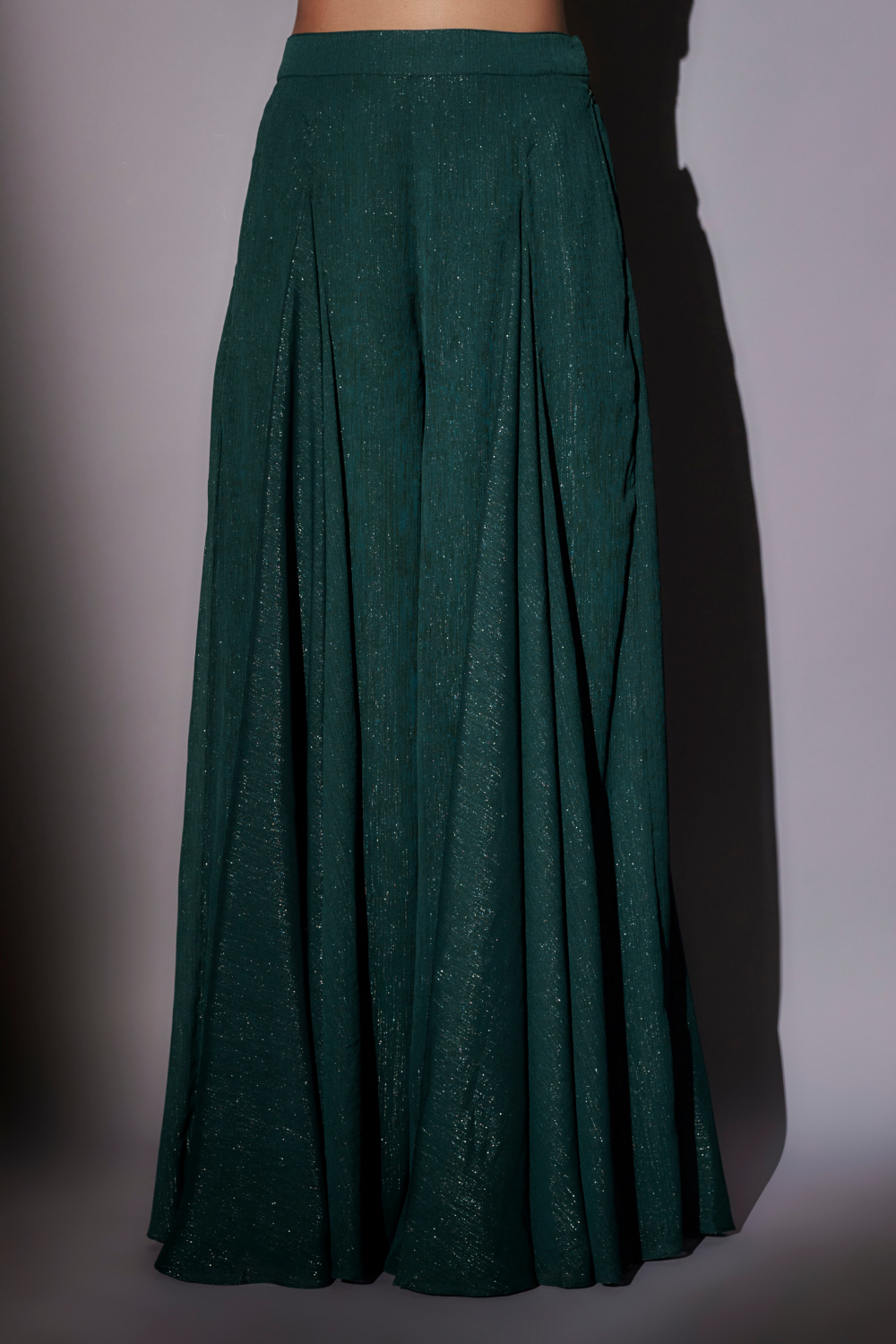 Green Juliet Embroidered Jacket and Flared Sharara Set