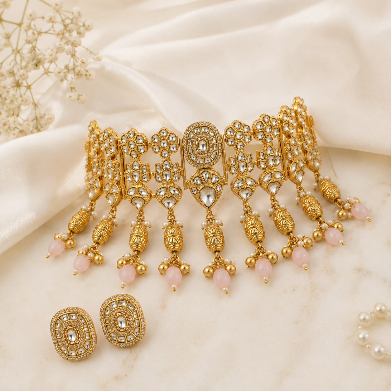 Gold Plated Kundan Choker Set