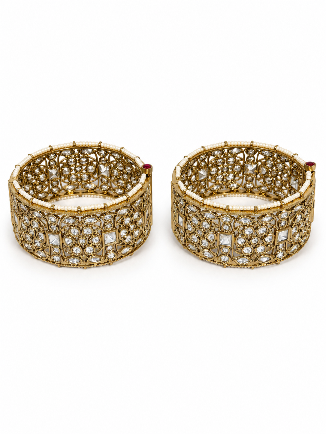 Heritage Moissanite Polki Statement Bangles