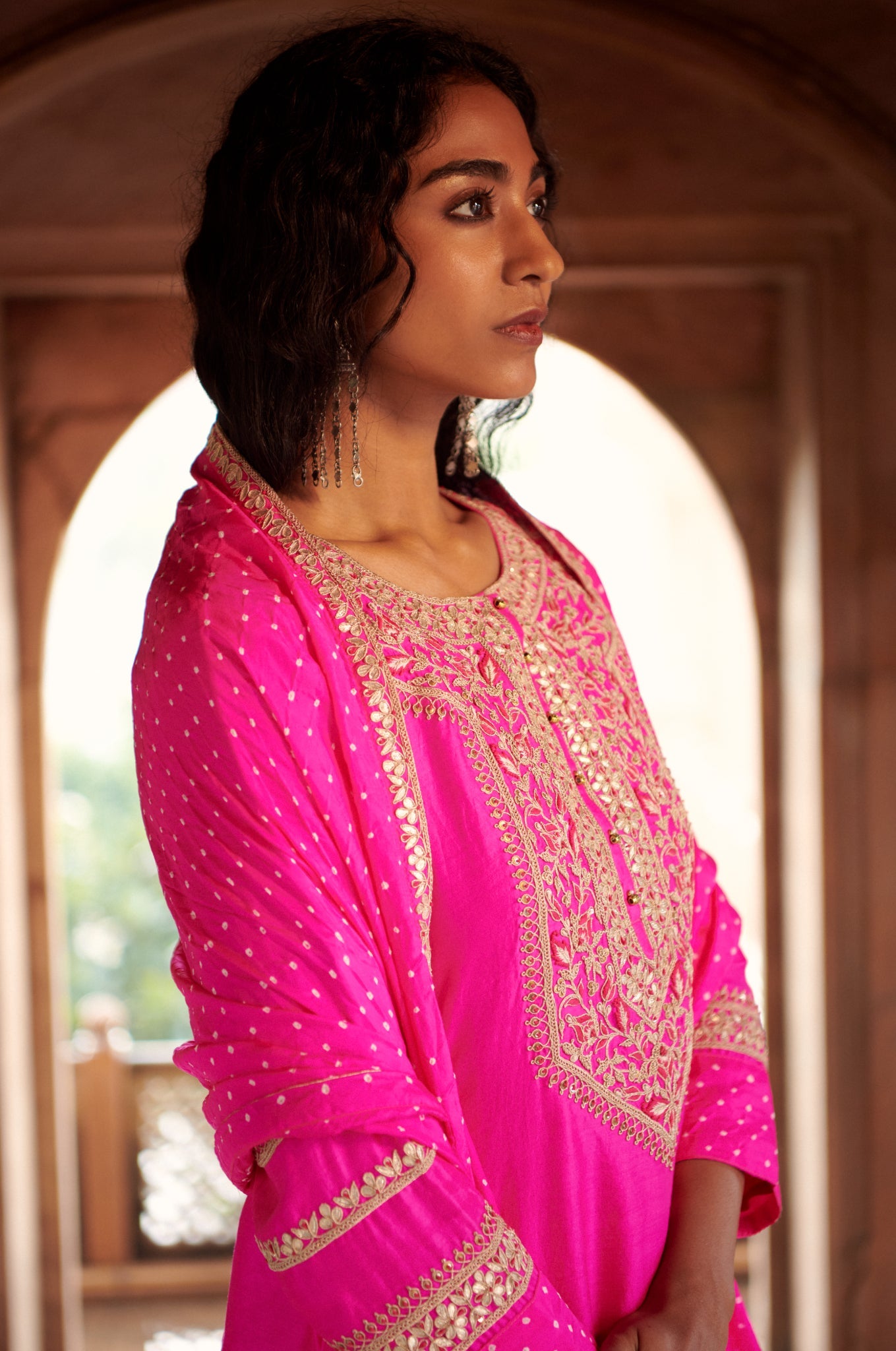 bandhni short sharara
