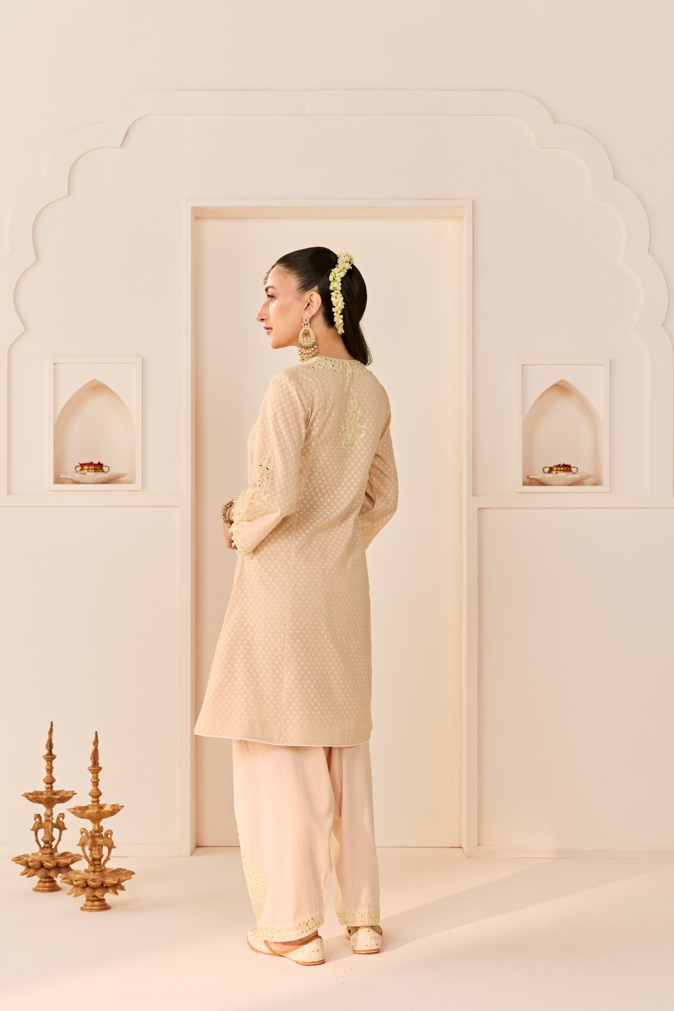 REEM - CARNATION PINK SHORT CHOGA WITH DOGRI SALWAR AND DUPATTA