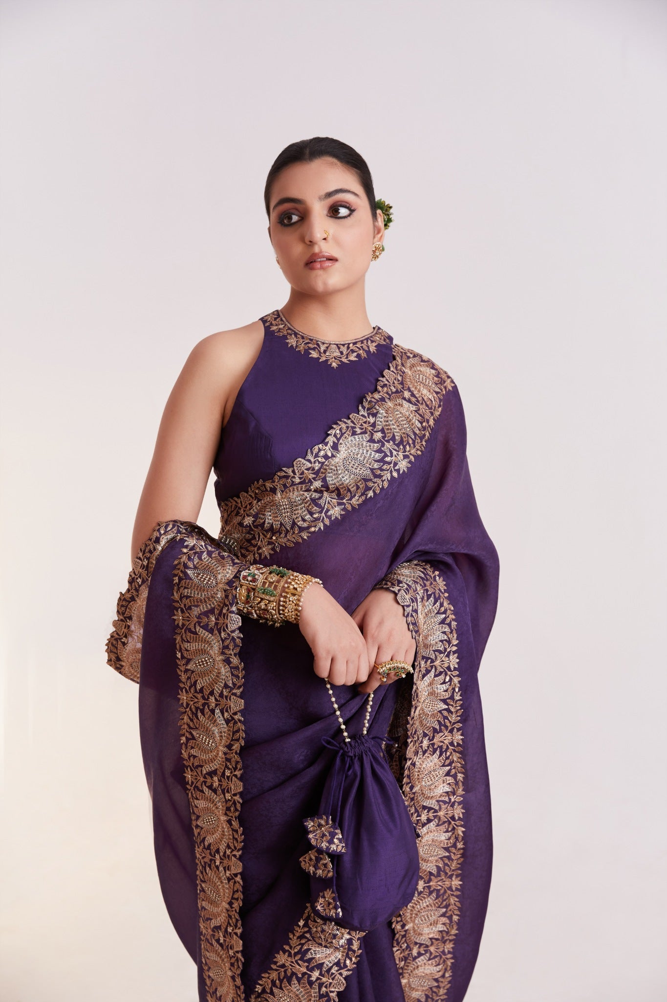 Lotus border saree