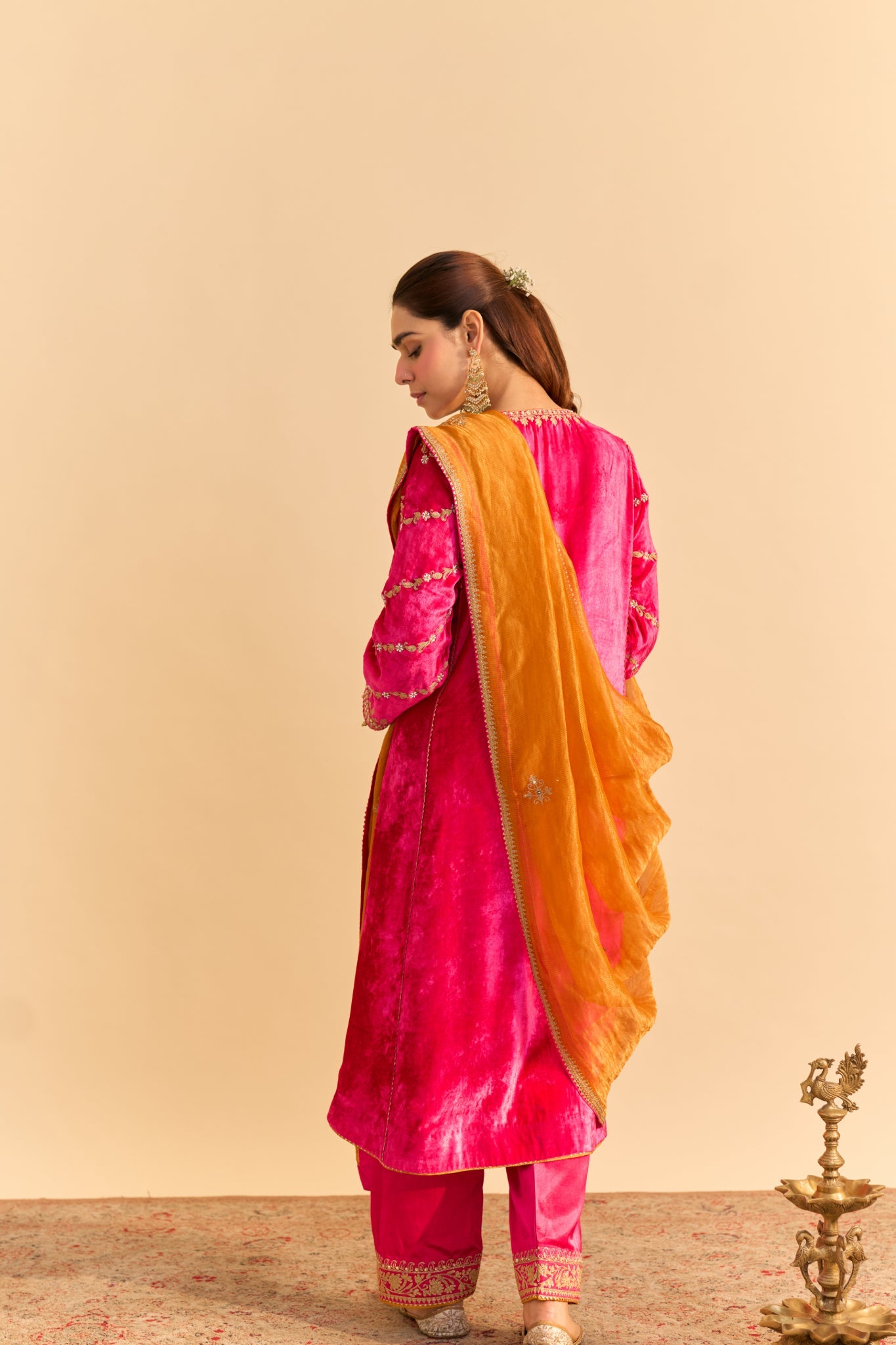 Azmiya - Hotpink Chauga with Salwar and Dupatta