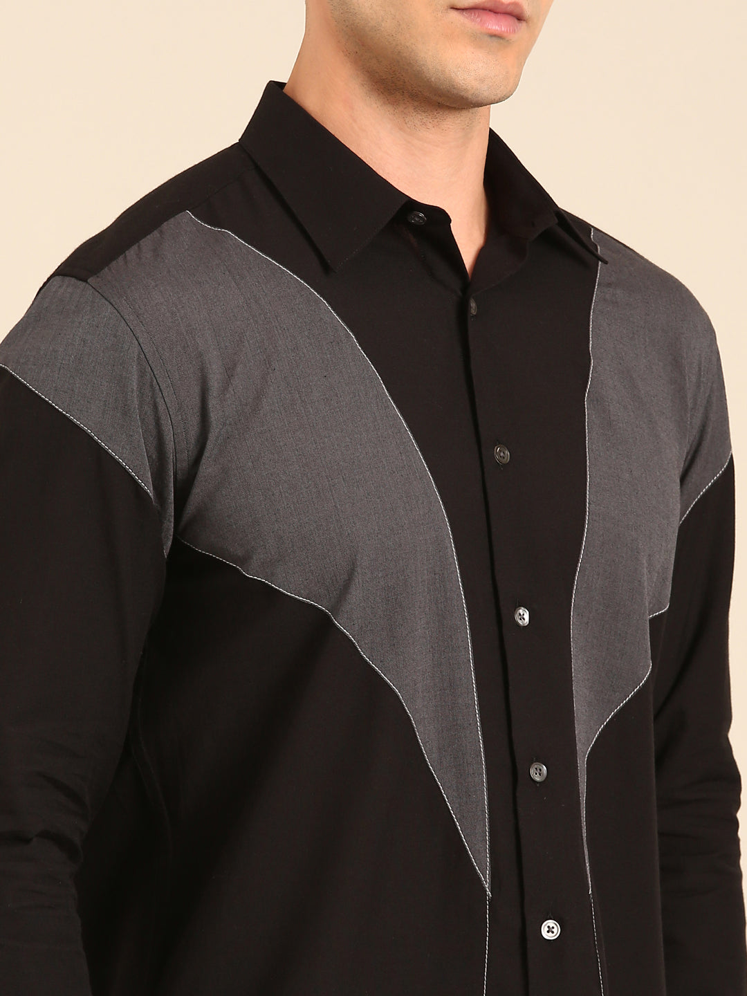 Black - Charcoal Malai Cotton Shirt
