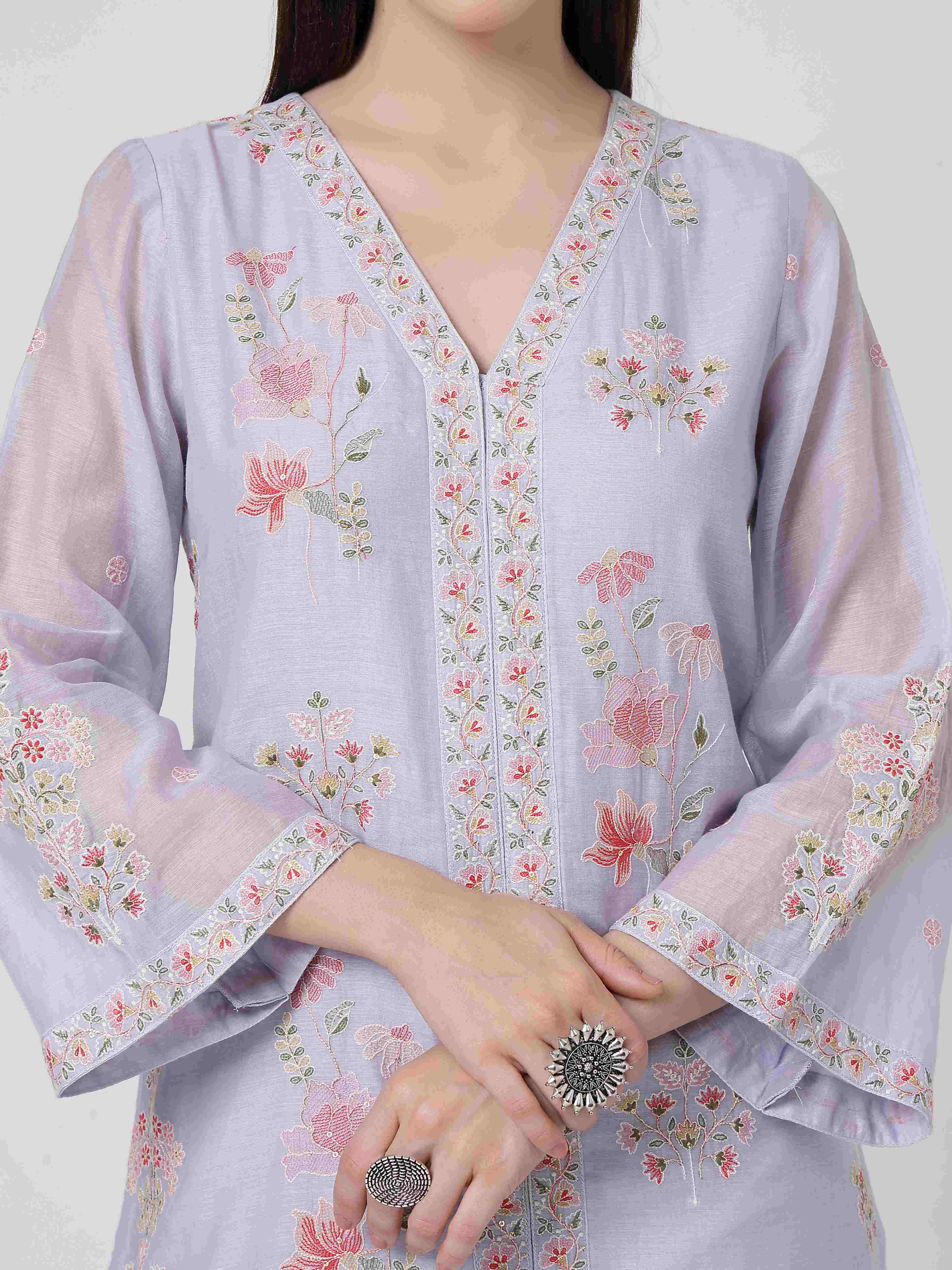 Mauve A-line Suit Set