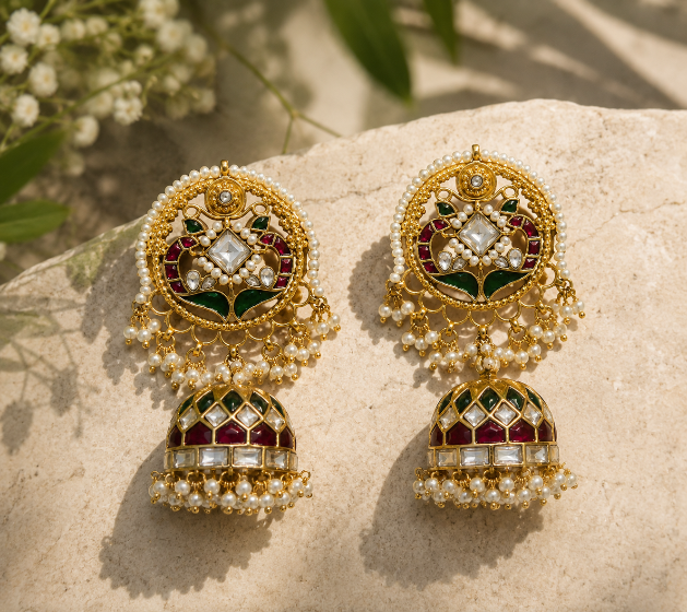Heritage Polki Jhumka Earring