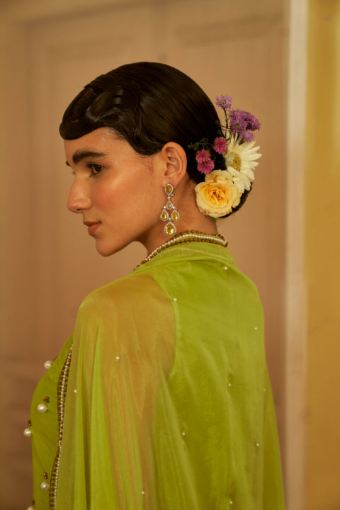 Luminous Lime Sharara Set