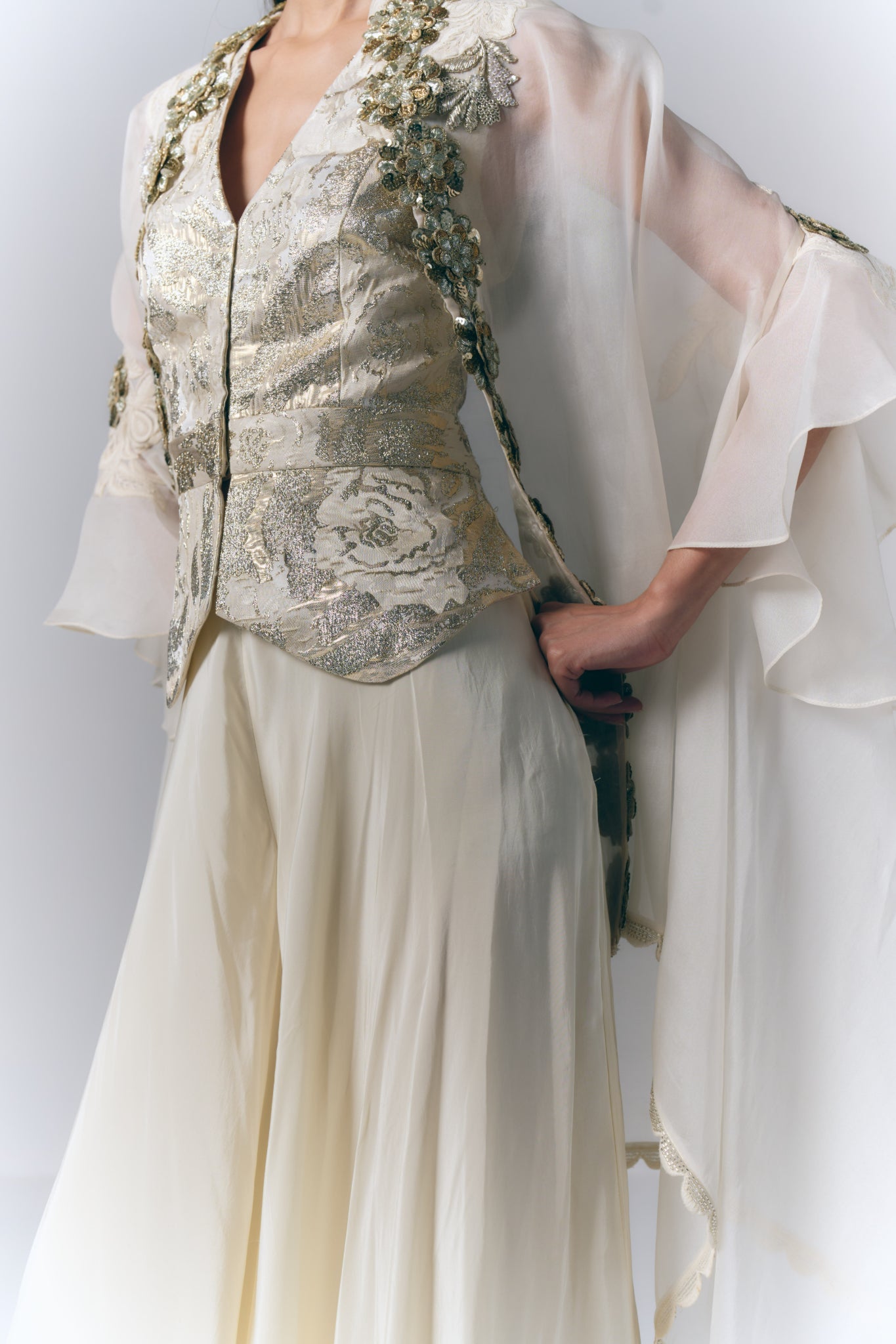 Ivory Bloom Cape Set