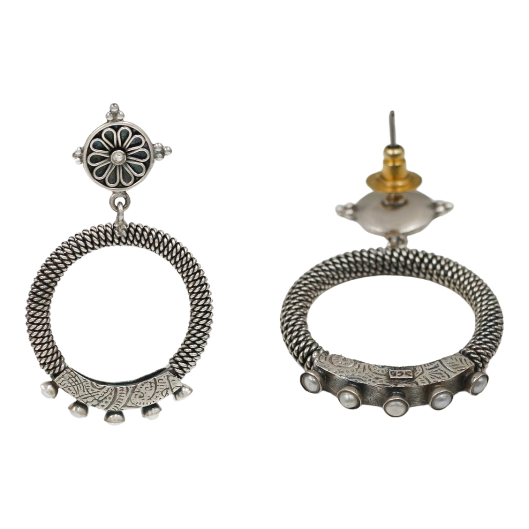 Handcrafted Tribal Silver Hoops by Sangeeta Boochra