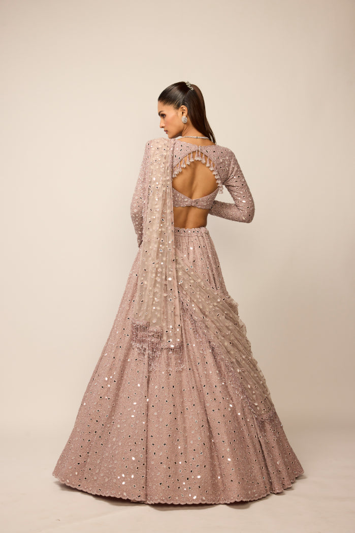 Ash Pink Lehenga Set