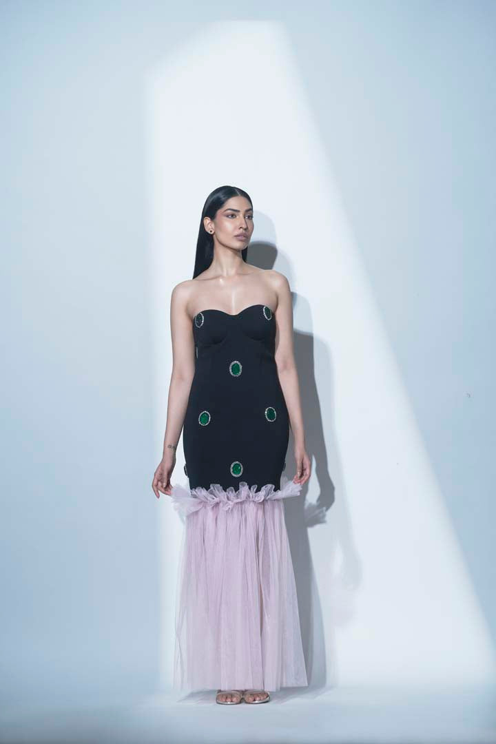 Black & Pink Tube Gown