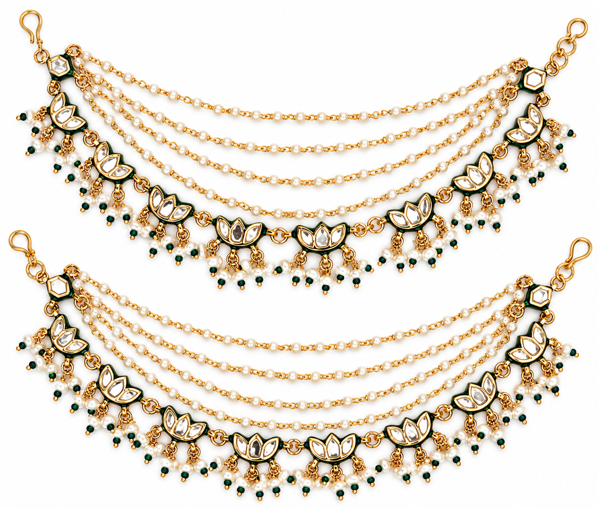 Kundan Pearl Earchain